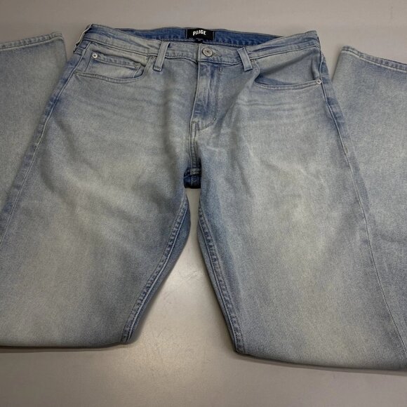 Paige Men’s Monty Straight-Leg Jeans Light Blue Size 32 - Picture 1 of 11